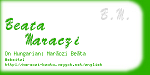 beata maraczi business card